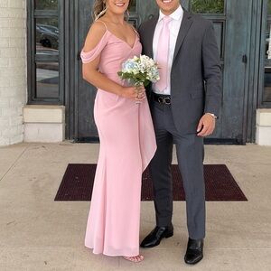David’s Bridal Bridesmaid Swag Sleeve Dress
